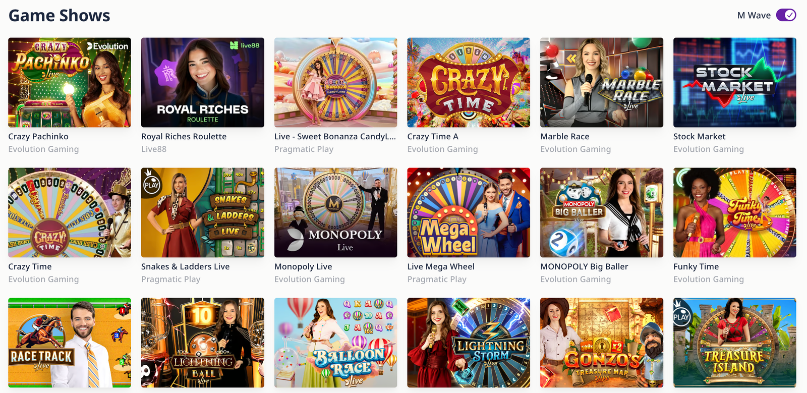 ミスティーノのカジノゲーム